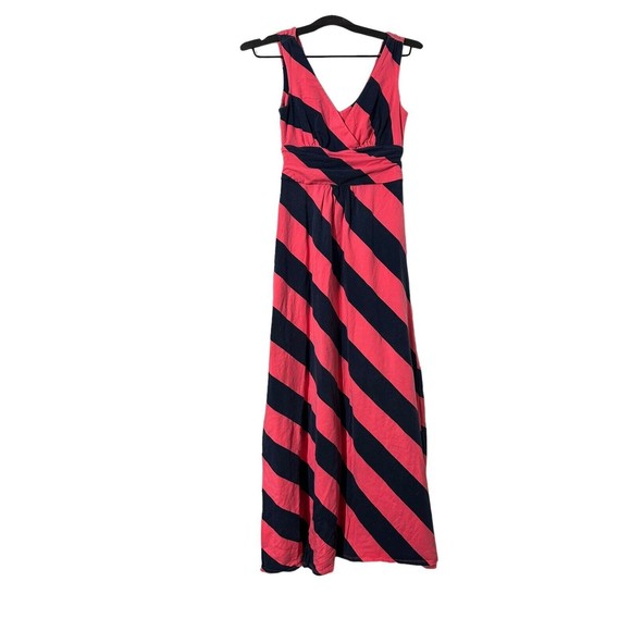 Lilly Pulitzer Maxi Dress Striped Coastal‎ Nautical Pink Navy Blue Size XS. - Picture 1 of 11